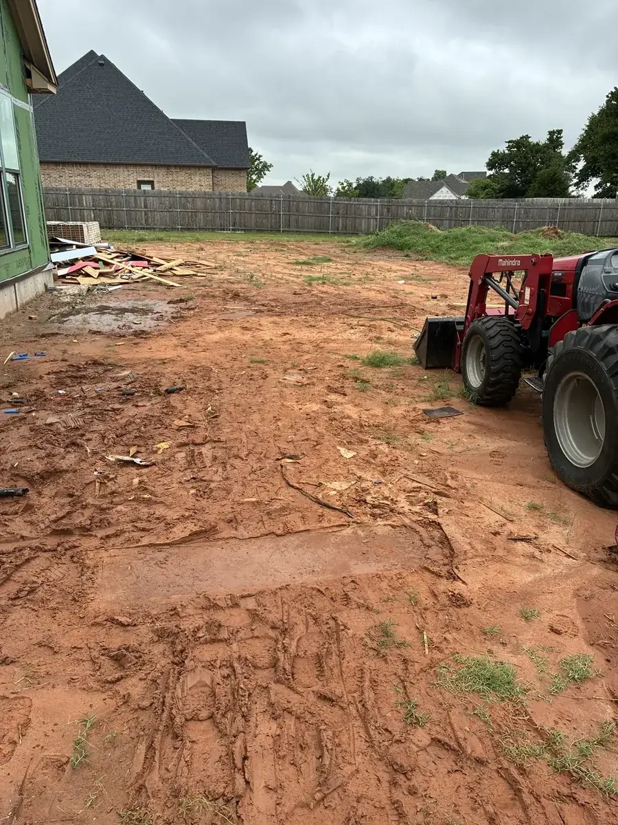 Construction site after debris cleanup - clean cleared lot ready for next phase